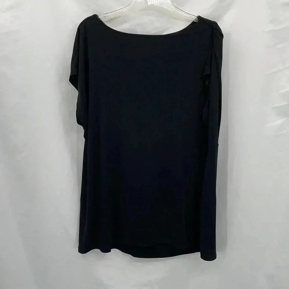 Lane Bryant Black Polyester Top 22/24 Short Sleeves - Picture 6 of 8